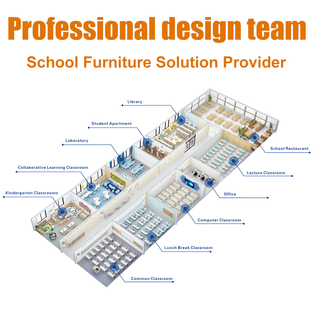 Modern Collaborative Active Learning Modular Hexagonal Height Adjustable Primary High School Classroom Furniture Set