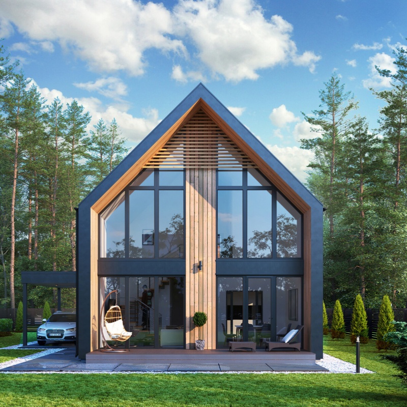 Two Story Homes Prefab Houses Prefabricated Modern Style a Frame Luxury Barn Villas