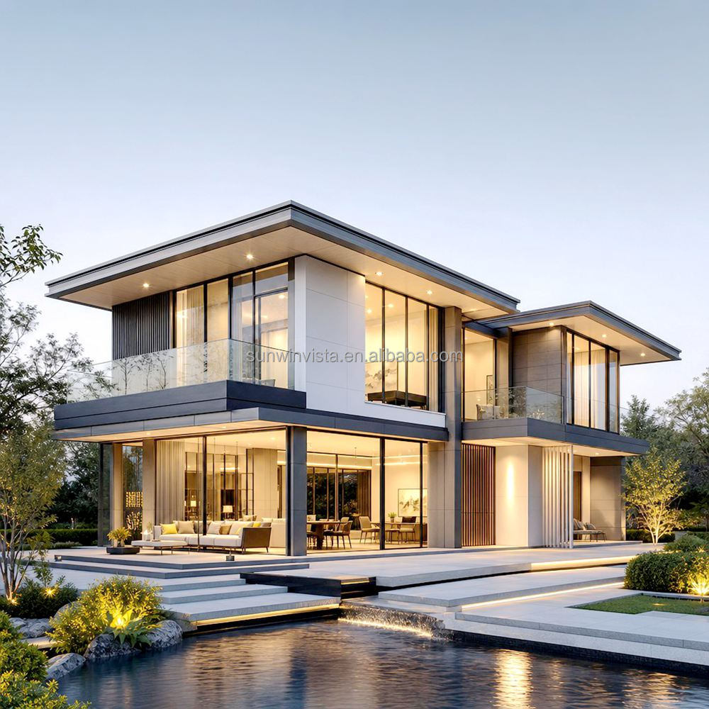 Luxury Modern Prefabricated Steel Villa With Insulated Structure For Sustainable Residential Resort Living Building Solution