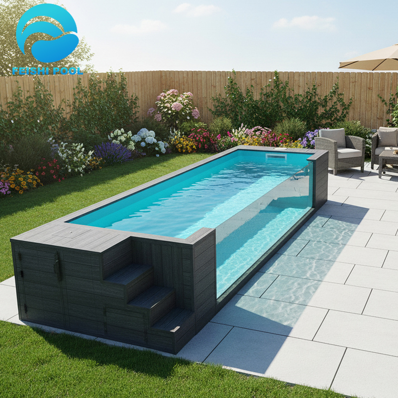 Rooftop Backyard Small Swimming Spa Plunge Pool Window Family House Hotel Resort Outdoor Above Ground Container Pool For Sale