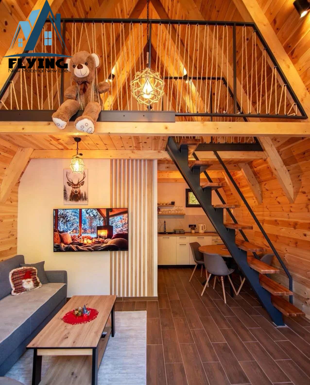 Modern Luxury A-Frame Prefab Villa Fast-Install Steel Structure Triangle House for Resort &amp; Glamping