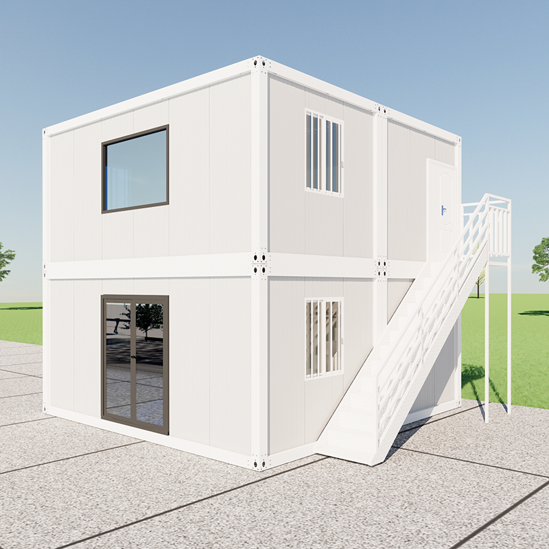 Luxury 2-Story Prefabricated Container Duplex House, 2 Bedroom Detachable Modular Home