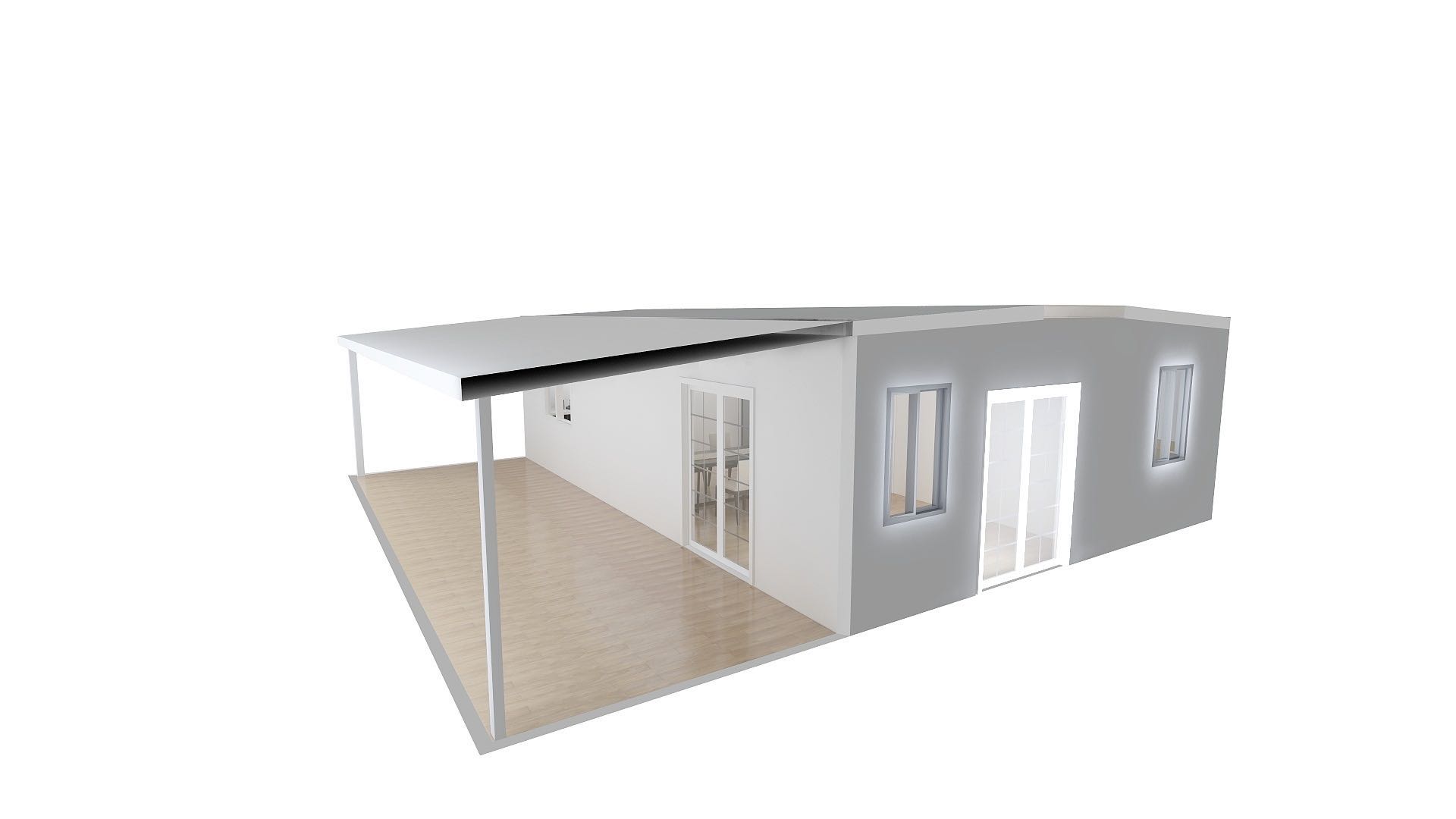 Expandable container with terrace