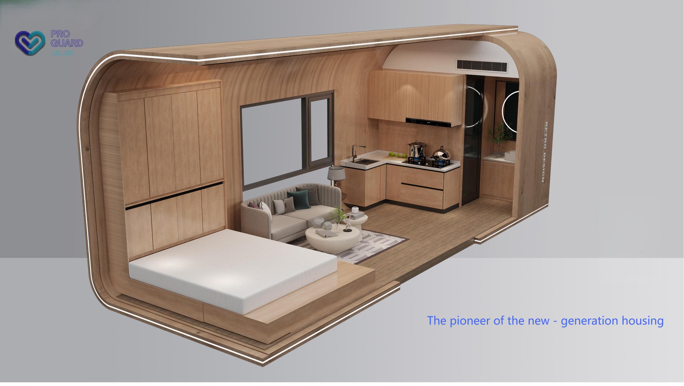 Prefabricated House Prefab Capsule Hotel Room Sleeping Apple Pod Cabin With Bedroom Bathroom Kitchen