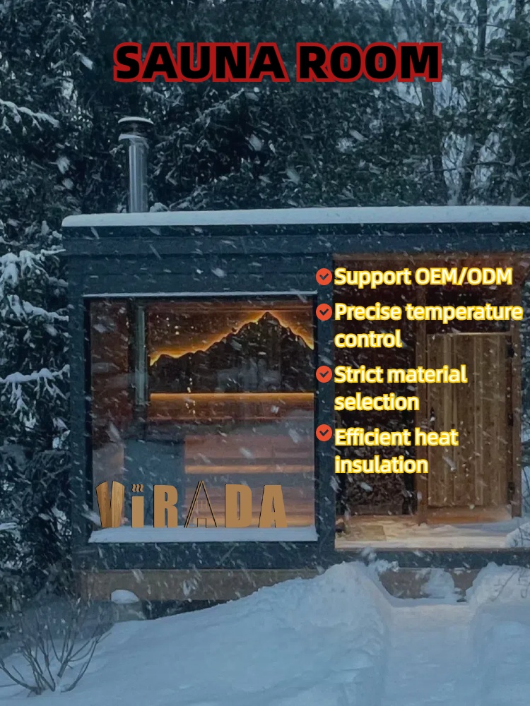 Large Size Outdoor Sauna Cabin House for 6-8 Person with Glass Door and Finland Design