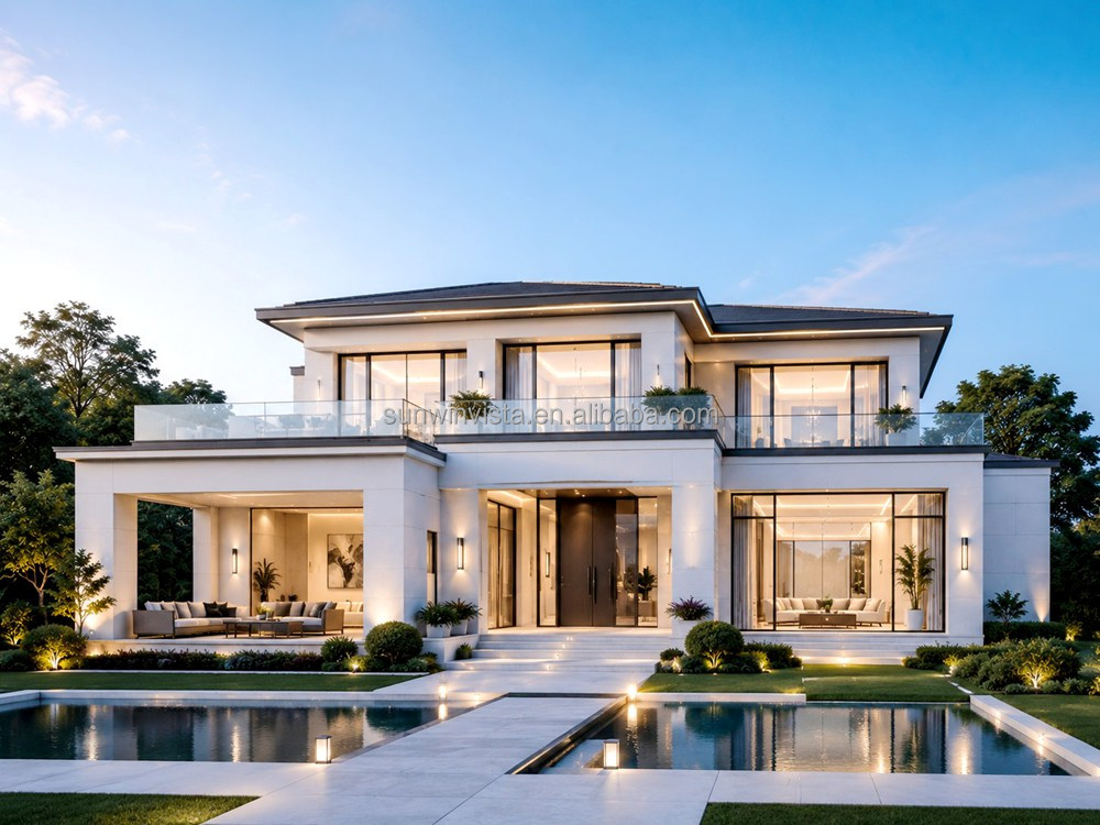Luxury Modern Prefabricated Steel Villa With Insulated Structure For Sustainable Residential Resort Living Building Solution