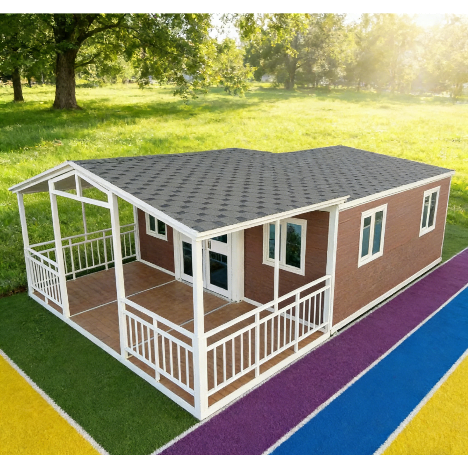 Modern Design Double Wing Expandable Foldable Breathable Farmhouse Prefab House Customized Portable Modular Home 5 Villa Shop