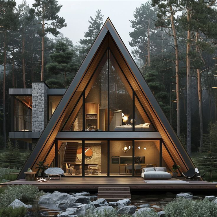 Triangle Shape Structure Small Cabin Tiny House Triangle House a Frame House for Living