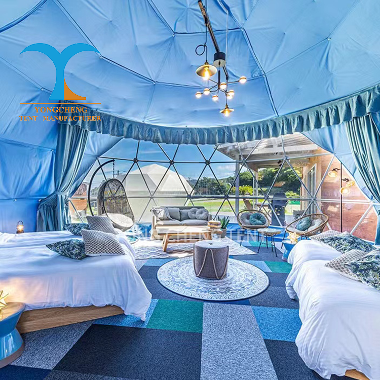 Luxury Hotel Igloo Dome Tent House Waterproof Glamping Tent Safari Glass Geodesic Dome Kit Glamping 6m Dome Tents House