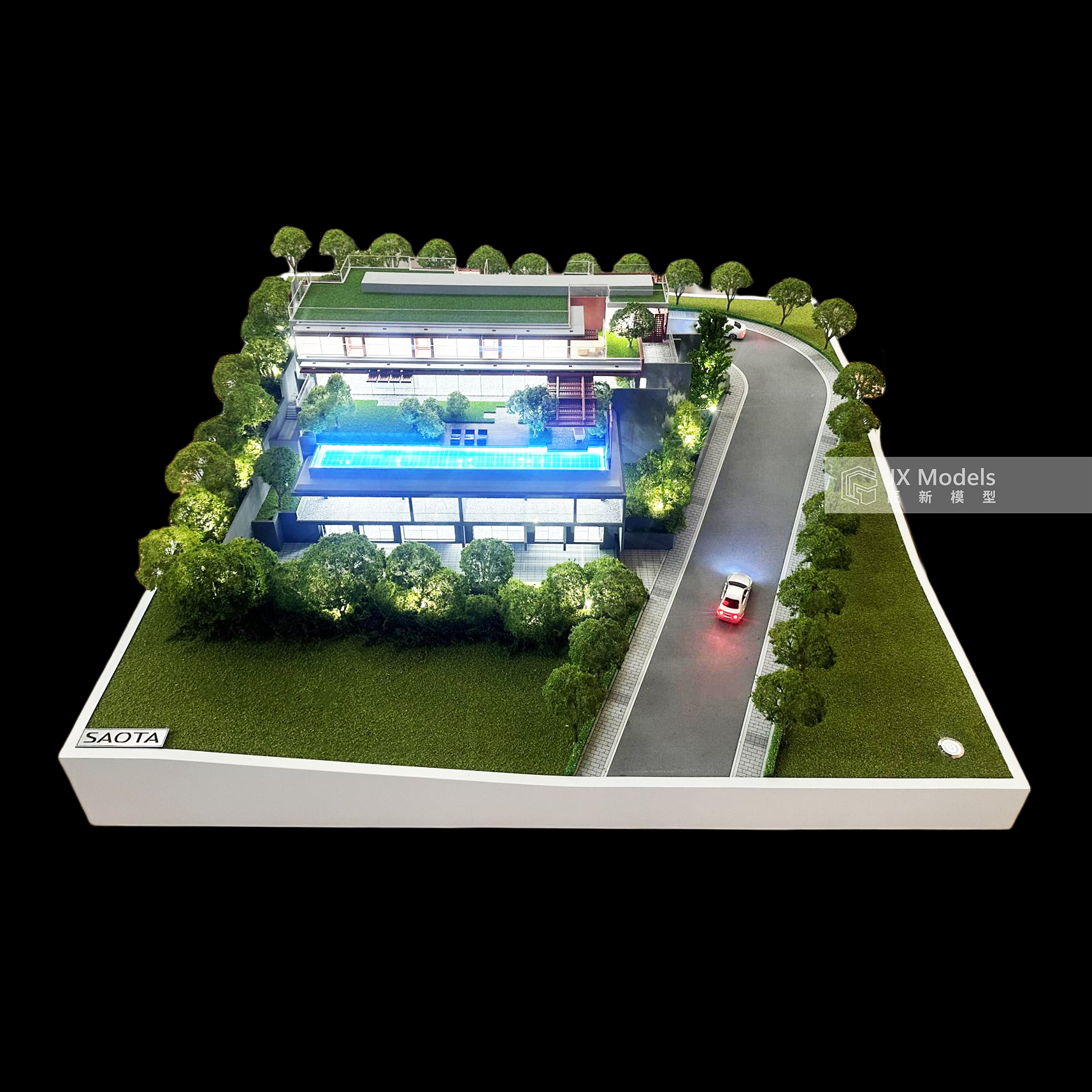 Custom 1:50 Dubai Villa Model Contemporary High Precision Plastic Architectural Display Real Estate Marketing-3D Model Design