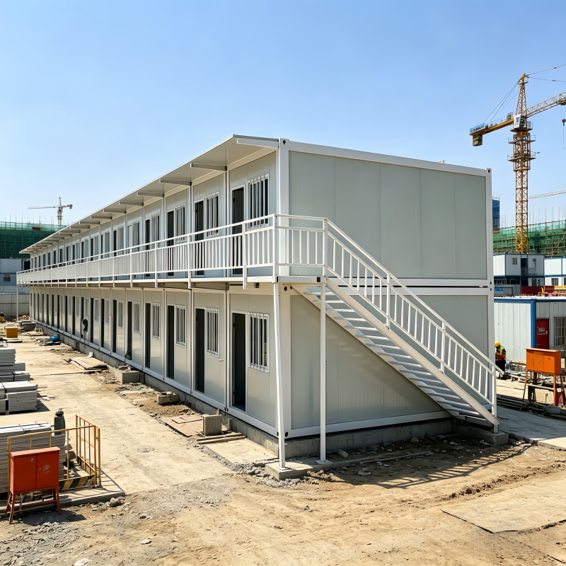 Assembled 2-Story Modular Container House Dual-Use Site Office &amp; Worker Accommodation