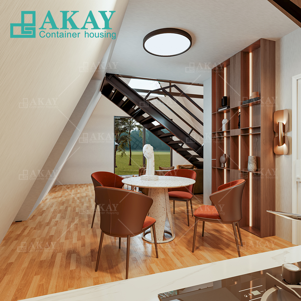Modern Container Wooden Cabin Airbnb A-Frame Triangular Kit House 3 Bedrooms Custom Cottage Luxury Prefab House Villa