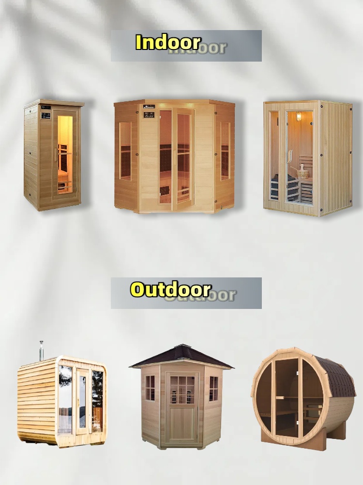 Large Size Outdoor Sauna Cabin House for 6-8 Person with Glass Door and Finland Design