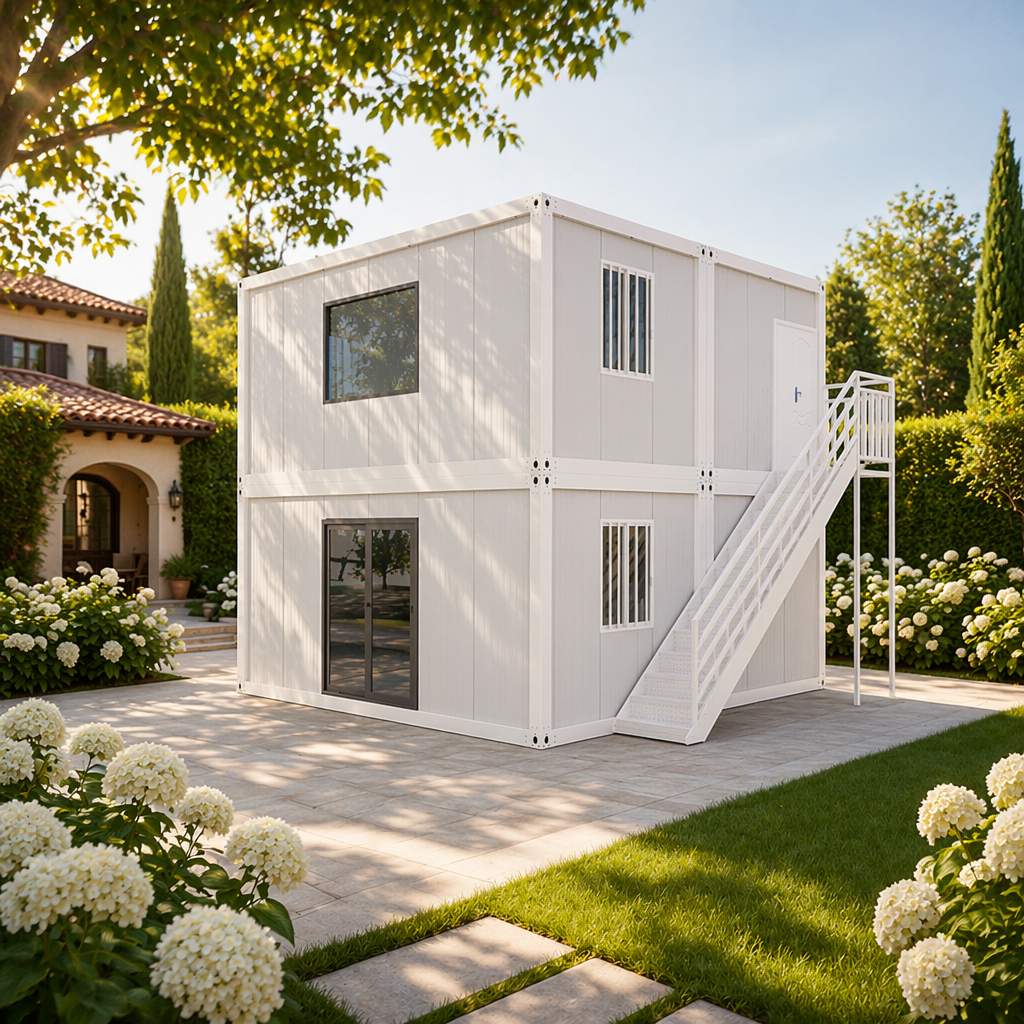 Luxury 2-Story Prefabricated Container Duplex House, 2 Bedroom Detachable Modular Home