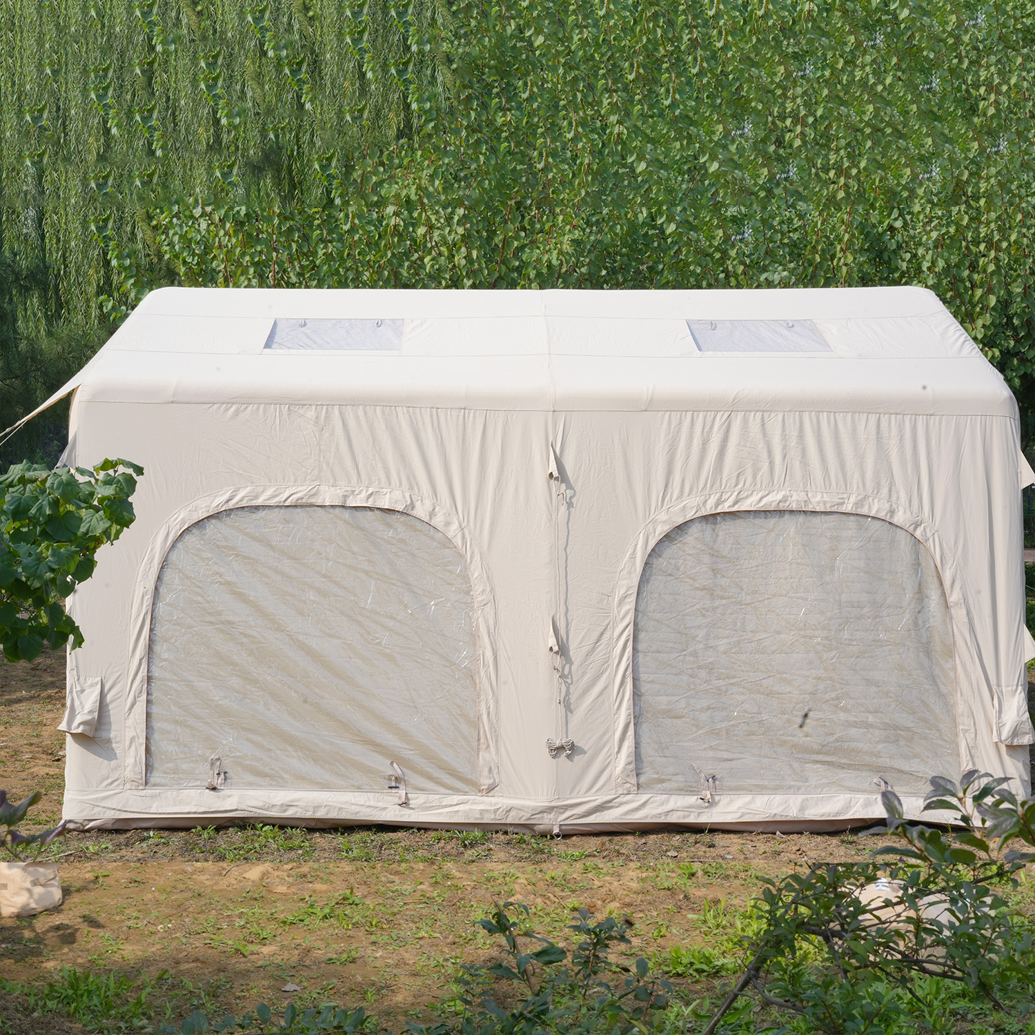 13.68sqm Two Bedroom Large Air Tent With Open &amp; U-shaped Doors Quick Automatic Opening Waterproof For All-Weather Use