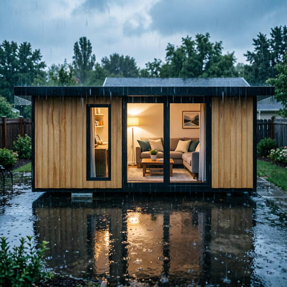 Prefabricated Guest House Backyard Garden Cabin Stylish Reception Room Suitable for Consulting or Small Business