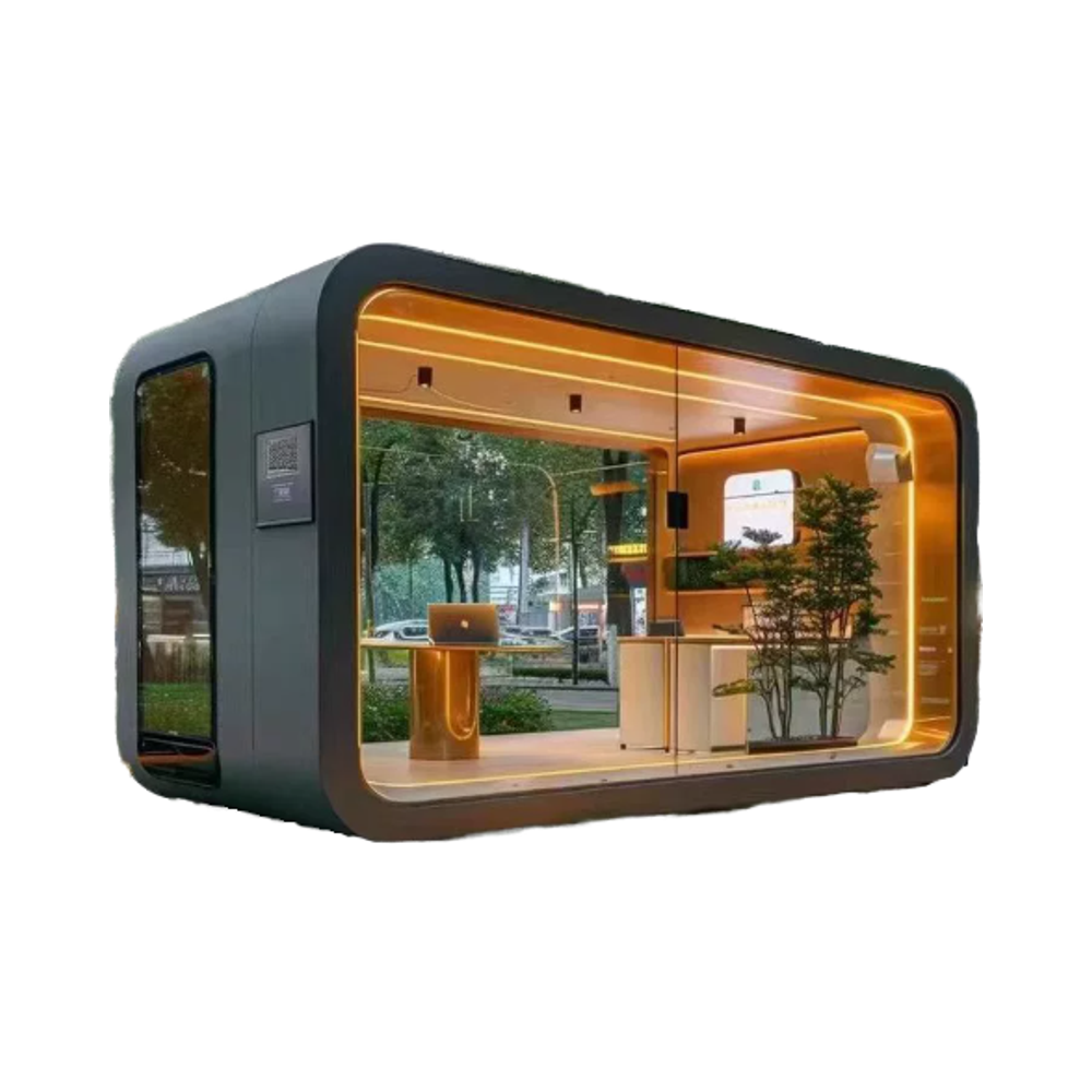 High Quality Eco-Friendly Waterproof Square Steel Container Light House Office/Shop Movable Portable Prefab Home Modern Design 1