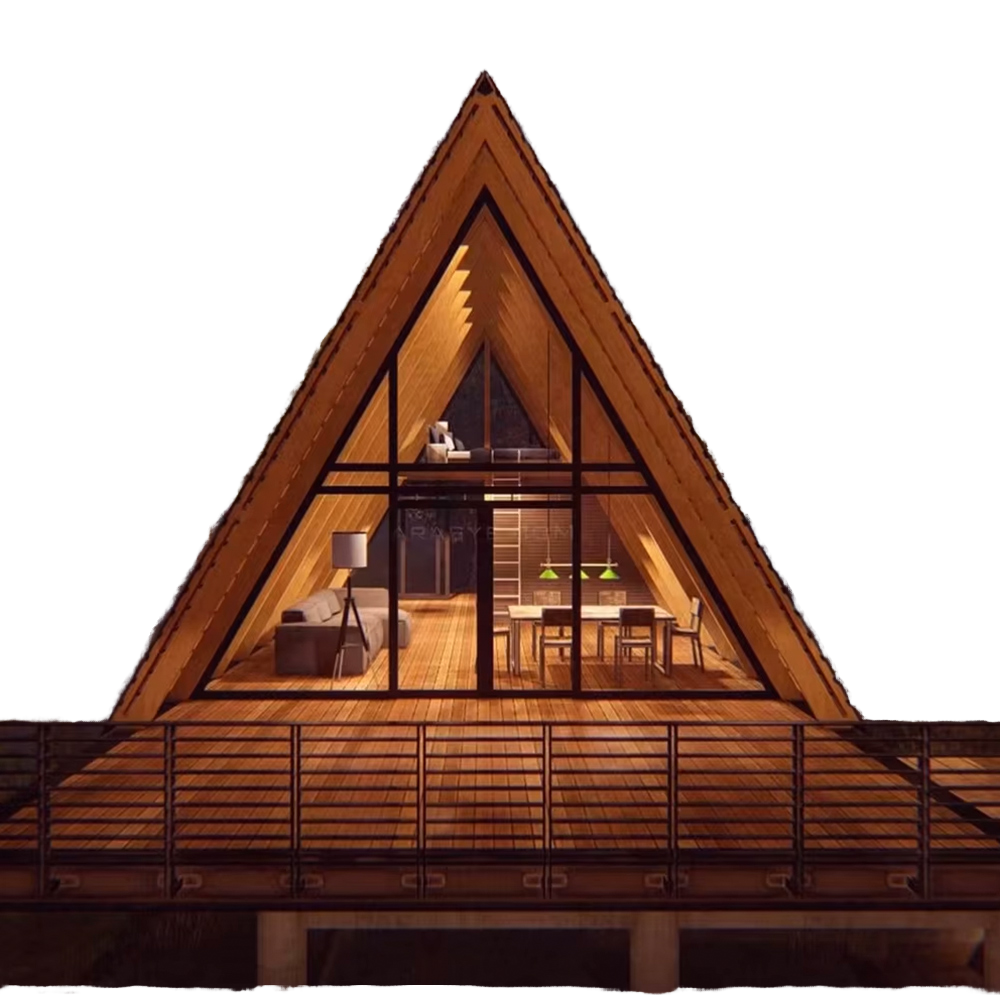 Luxury Modular Mobile Structure House Customizable Creative Sandwich Bedrooms Triangle Cabin Rustic Log Cottage Country Villa