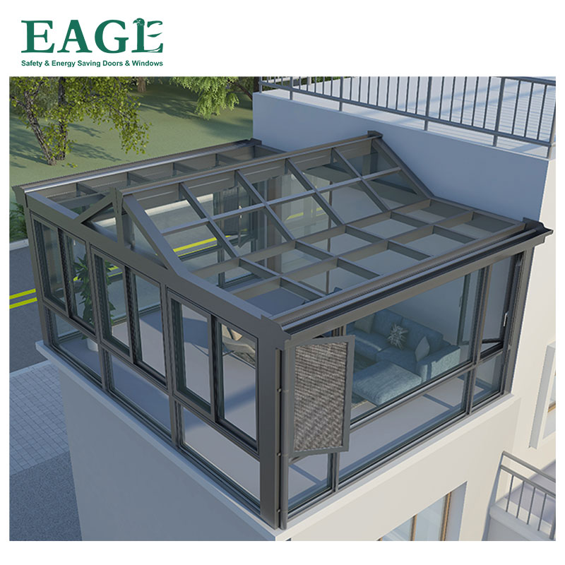 4 Season Modern Villa Polygon Roof Eco Friendly Customizable Glass Conservatory
