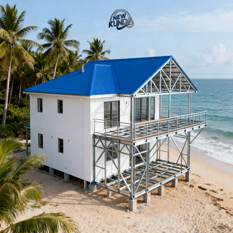 Modern Villa Light Steel Structure Frame Prefab House Luxury Customized Easy Assembly Flat Pack Workshop