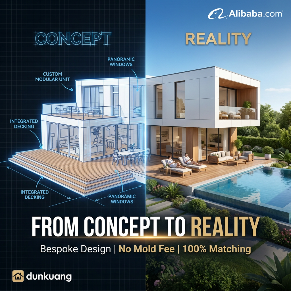 Fully Customized Modern Prefab Container House with Sandwich Panel and Steel Construction Free 3D Design Support