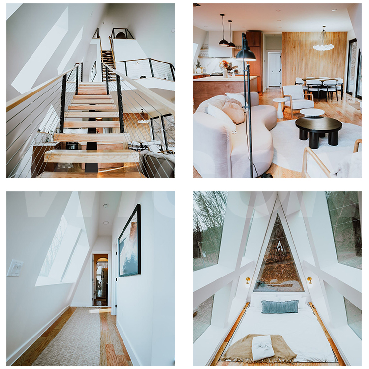 Luxury Structure Faster Construction Speed Tiny House for Two Persons Prefab Villa A-Frame Prefabricated Home