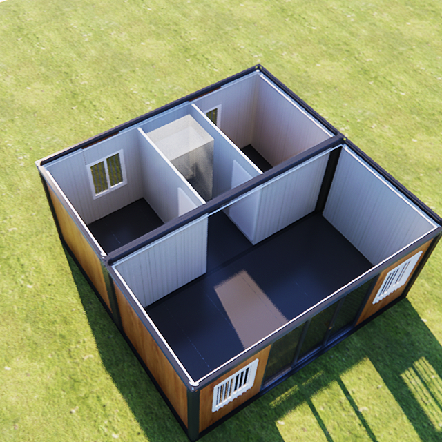 Ready Made Luxury Modular Houses with Bathrooms 20 40 ft Prefab Container House Wooden Solar-powered Container House