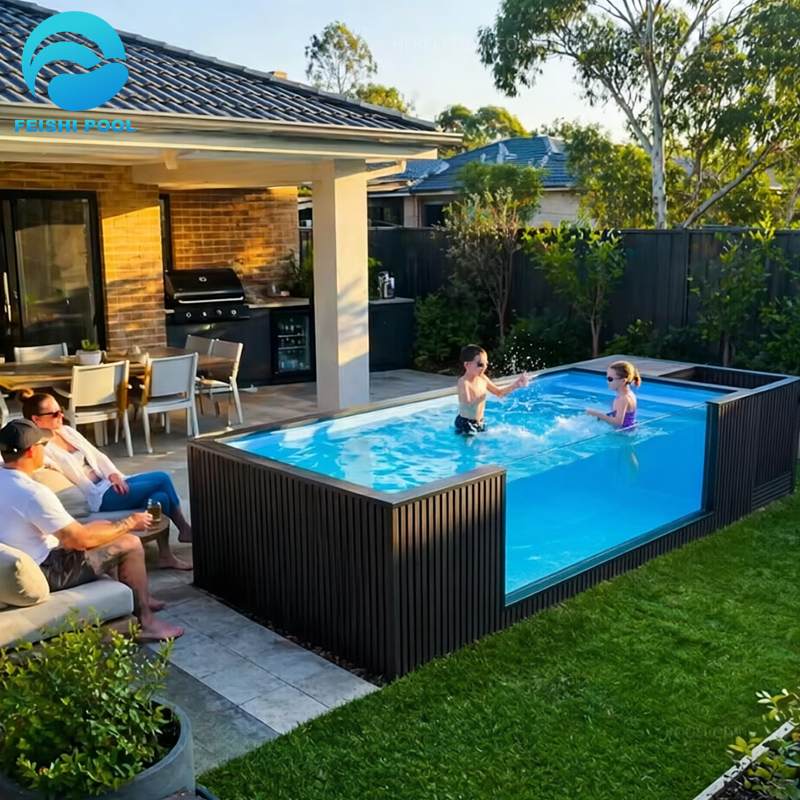 Rooftop Backyard Small Swimming Spa Plunge Pool Window Family House Hotel Resort Outdoor Above Ground Container Pool For Sale