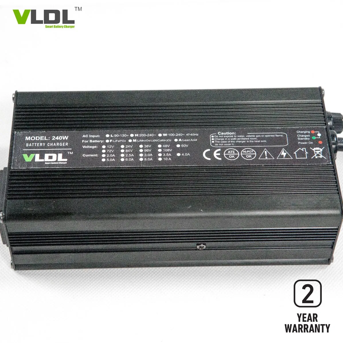 12V 10A Li-ion/LiFePO4/Limon2 Battery Charger, Automatic and Fast Charging