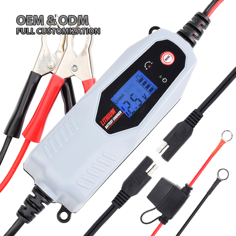 12V, 1.5A Auto Automatic Smart Lithium Battery Charger/Maintainer, with 12V Li-ion, Lipo, LiFePO4 Batteries