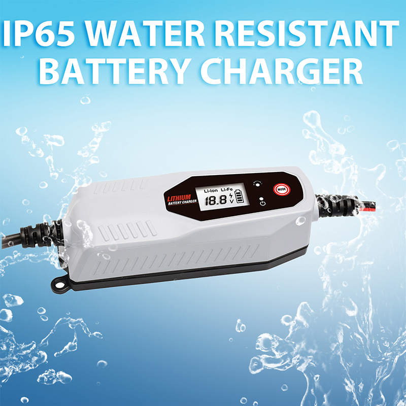 12V, 1.5A Auto Automatic Smart Lithium Battery Charger/Maintainer, with 12V Li-ion, Lipo, LiFePO4 Batteries