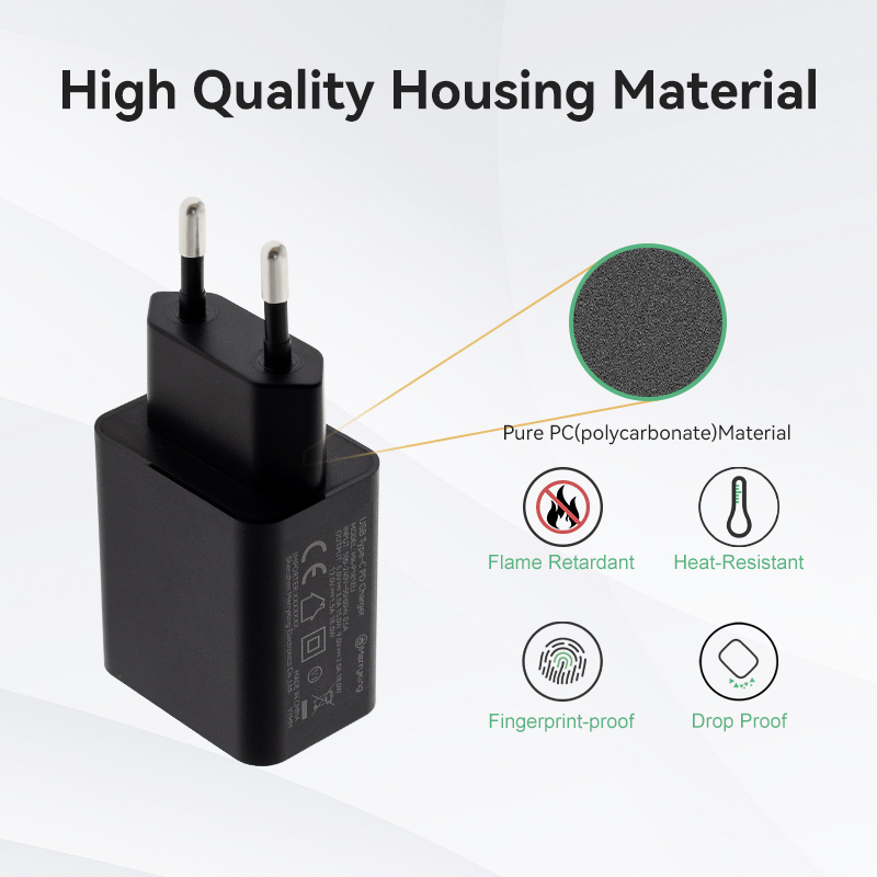 Merryking Professional Manufacturer CE UL FCC SAA Certification 18W Pd Type C USB Fast Smart Mobile Phone Battery Travel Wall Charger for Phone 17 PRO Max