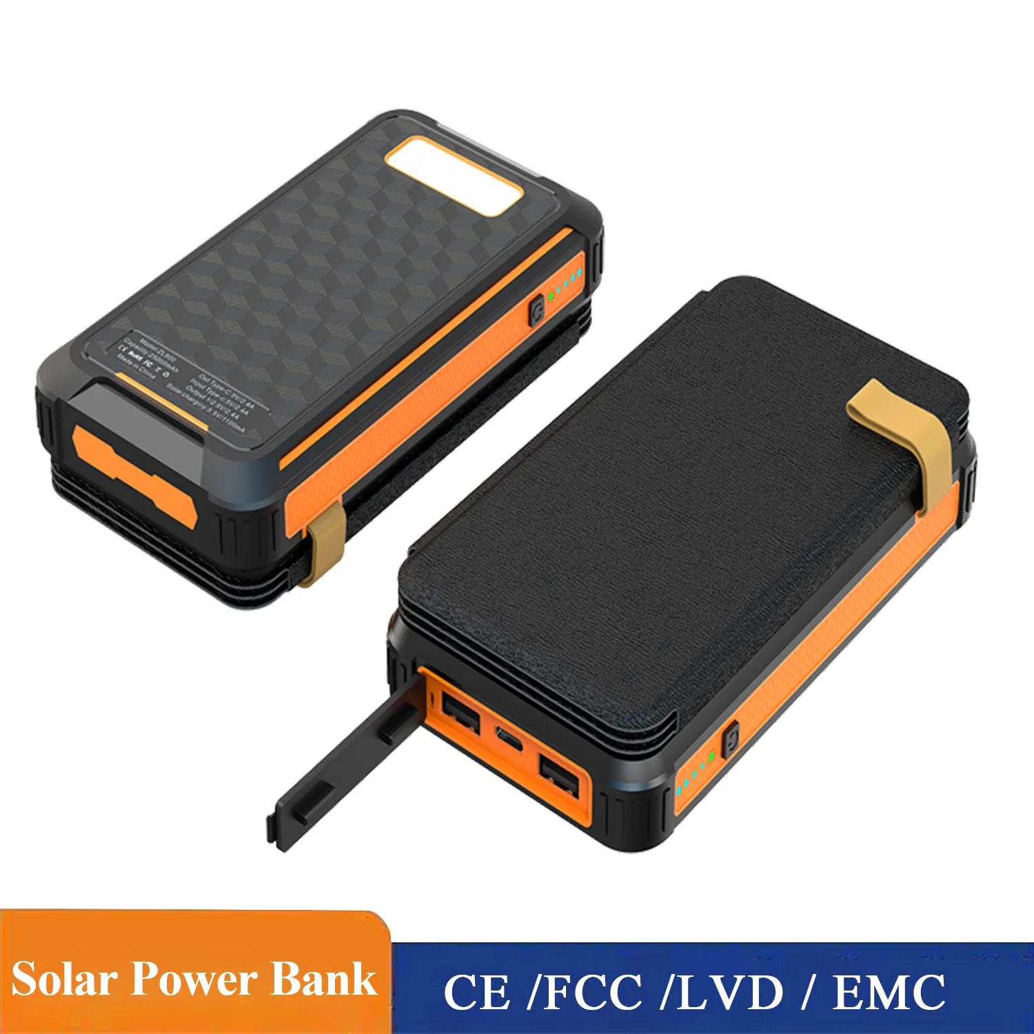 Efficient Portable Power Bank with Foldable Solar Panel Design