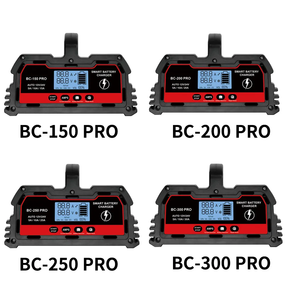 12V 24V 15A 20A 25A 30A 375W Smart Battery Charger Lead Acid Battery 12V LiFePO4 Fast Charger Portable