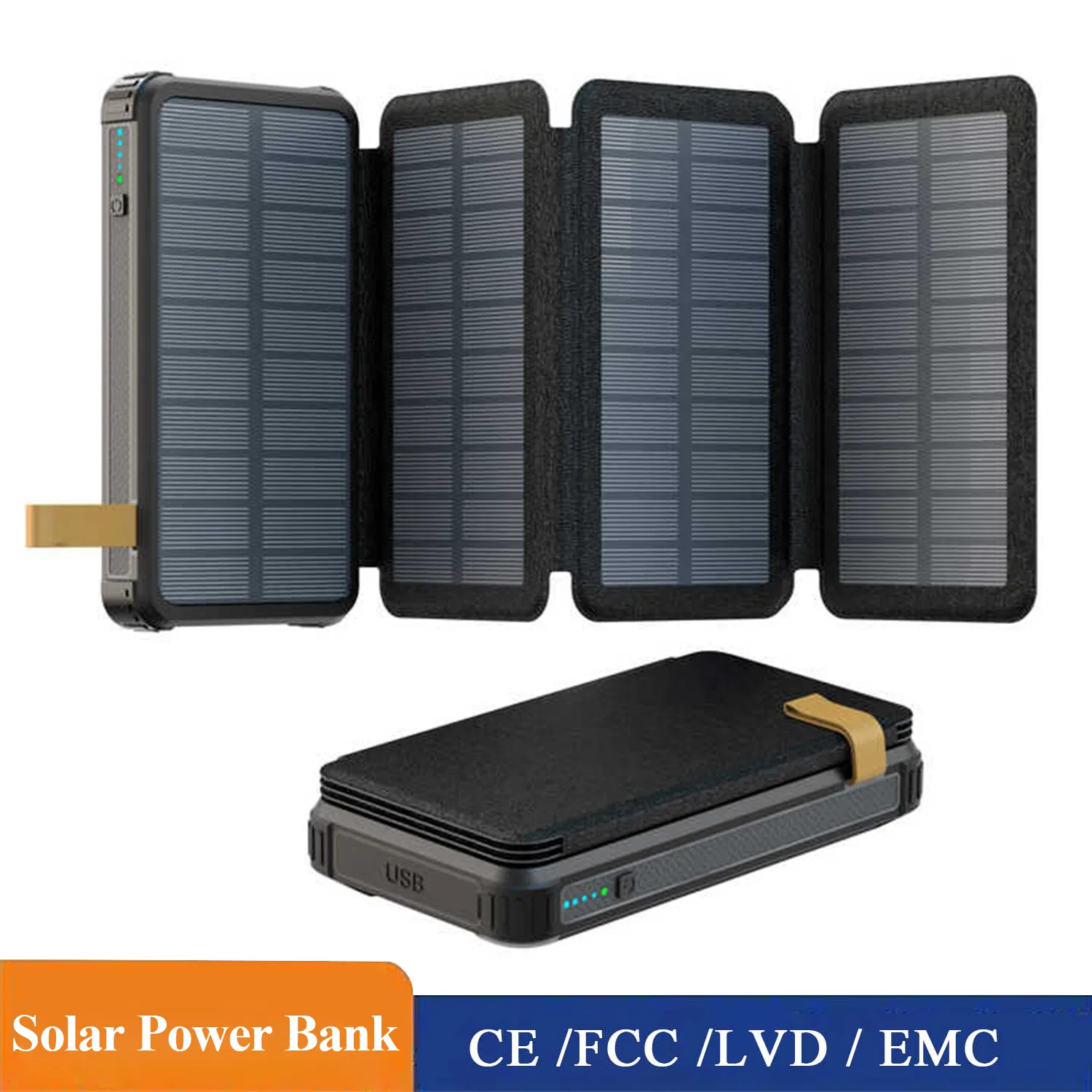 High-Capacity Solar Charger with 25000mAh for Mobile Devices