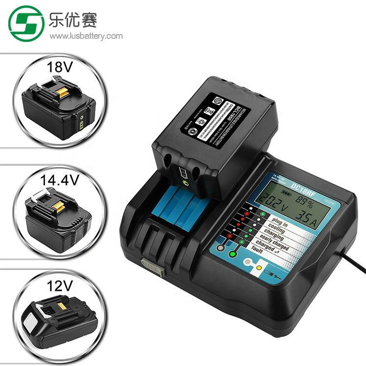 Lithium-Ion Battery Charger with LCD Screen 14.4V-18V DC18RF 3.5A Lithium Battery Charger