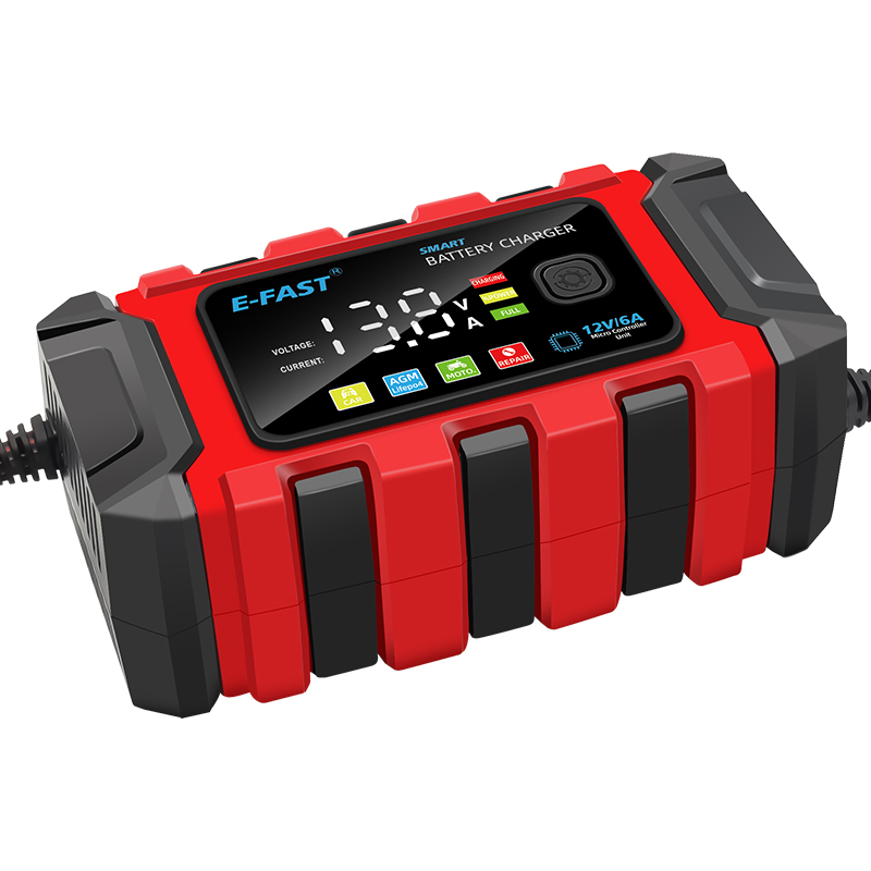 Portable 12V Car Battery Charger 6A Automatic Intelligent Pulse Repair Lead Acid Battery Charger