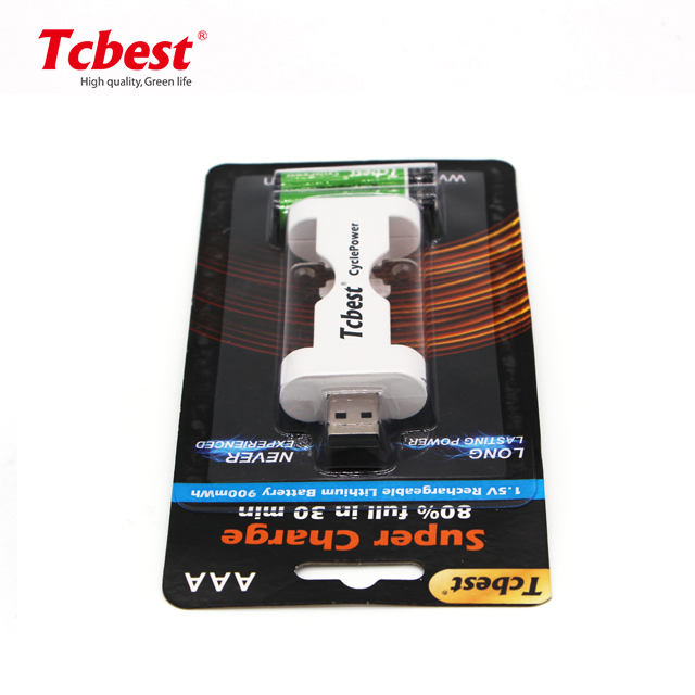 Super Charge 80% Full in 30 Mins Lithium Rechargeable Battery AAA 900mwh 1.5V Lithium Ion USB 3400mAh Rechargeable Battery Pack Lithium Battery Charger