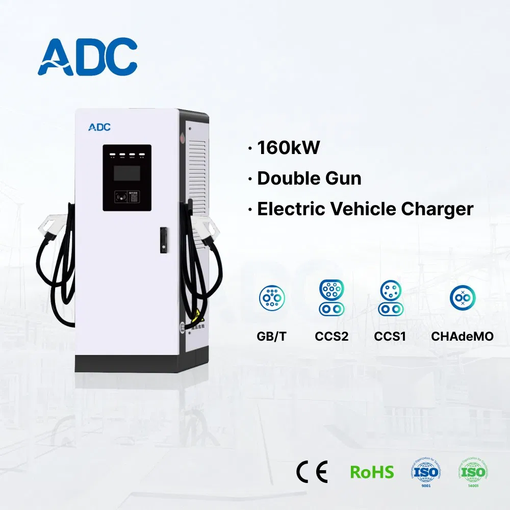 160kw DC Fast Charging Pile Electric Vehicle Car Charger with Double Gun for Home &amp; Commercial Industrial Use CCS Gbt Ocpp1.6j