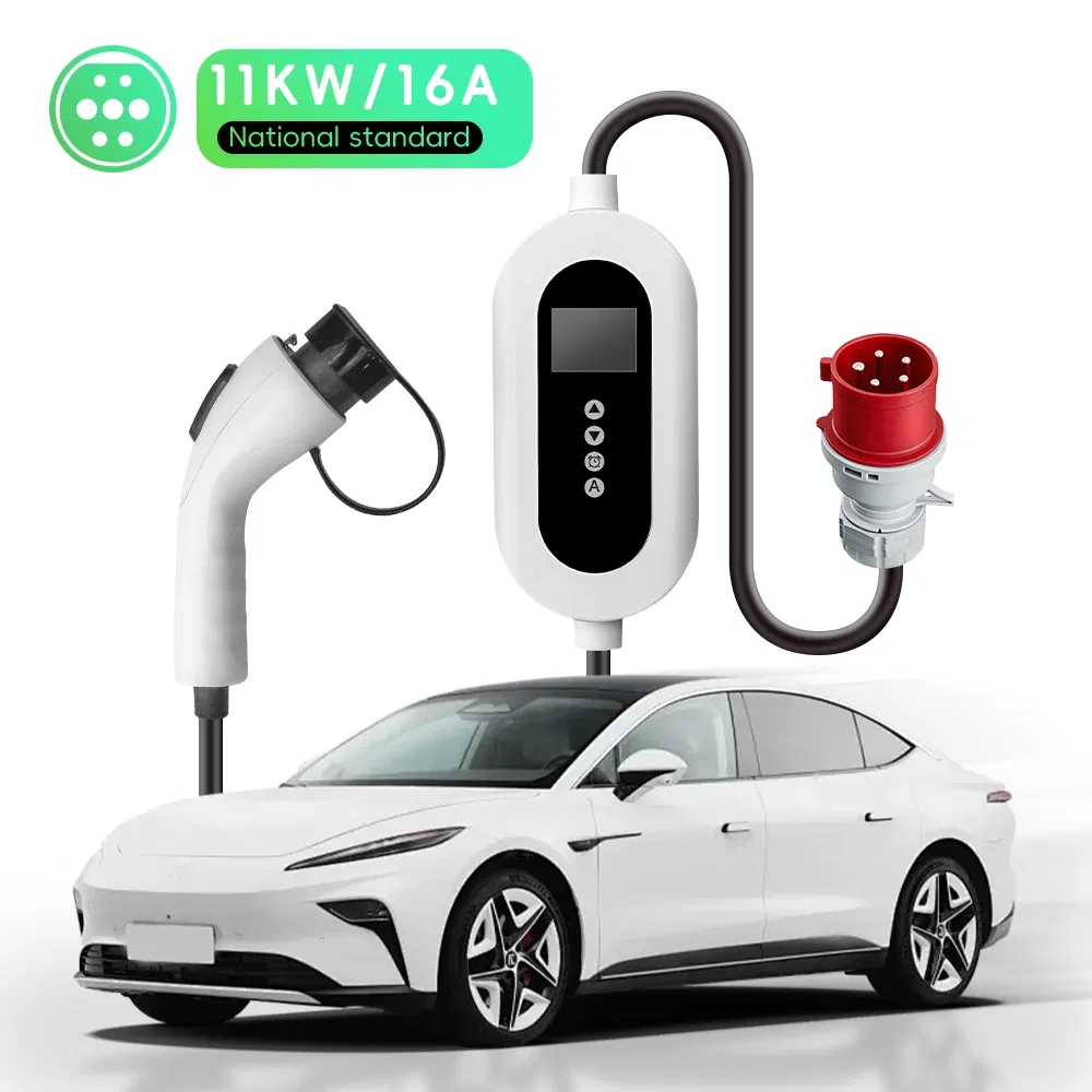 Portable EV Charger 11kw 16A/32A GB/T AC Electric Vehicle Charging Cable with Industrial Plug