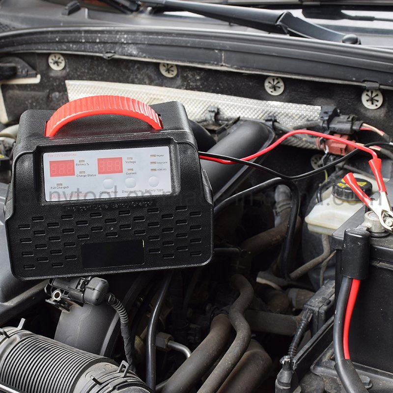 12V Portable Auto Battery Charger for All Lead Acid Batteries