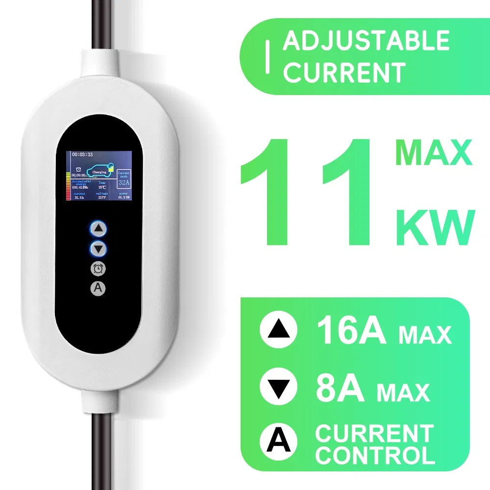 Portable EV Charger 11kw 16A/32A GB/T AC Electric Vehicle Charging Cable with Industrial Plug