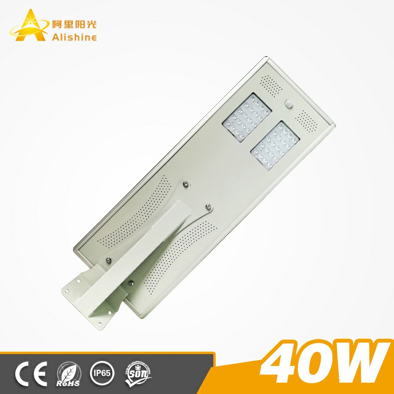 Ce RoHS IEC BV Working Mode Settable 160lm/W 40W LED Solar Street Light