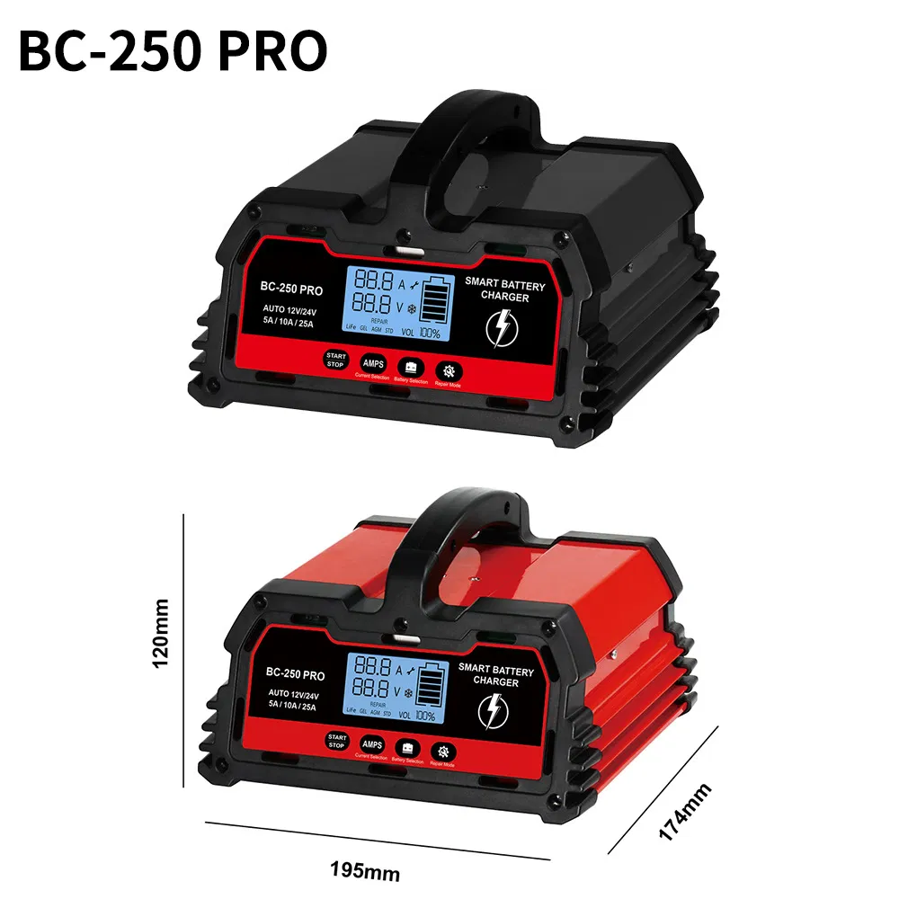 12V 24V 15A 20A 25A 30A 375W Smart Battery Charger Lead Acid Battery 12V LiFePO4 Fast Charger Portable