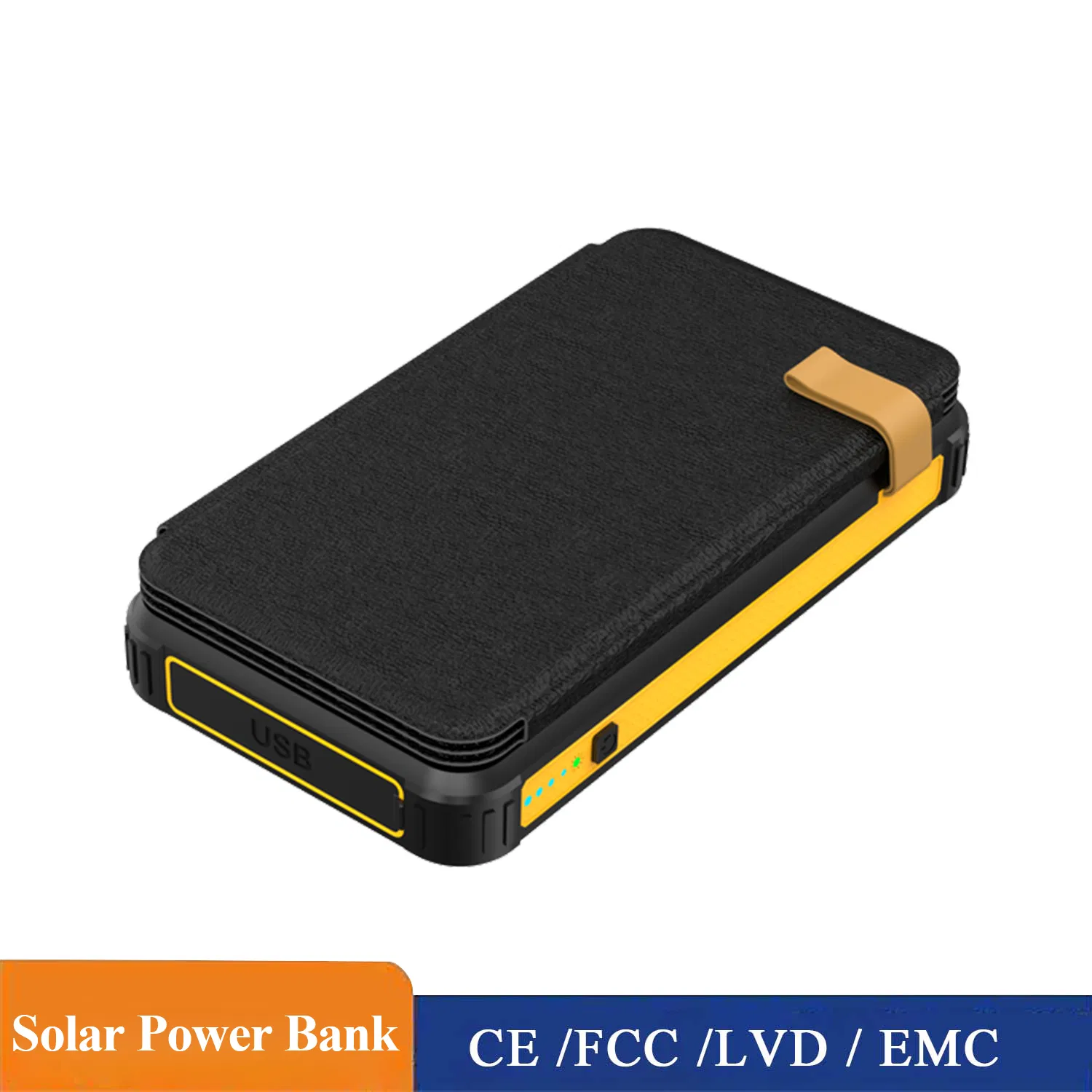Travel-Friendly Waterproof Power Bank with Solar Charging Capability