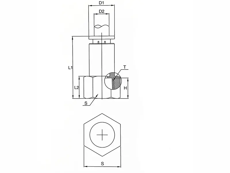 PCF-straight female push in fittings - Diagram 1