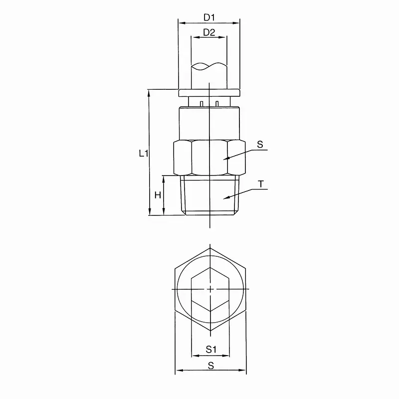 PC-straight male push in fittings details