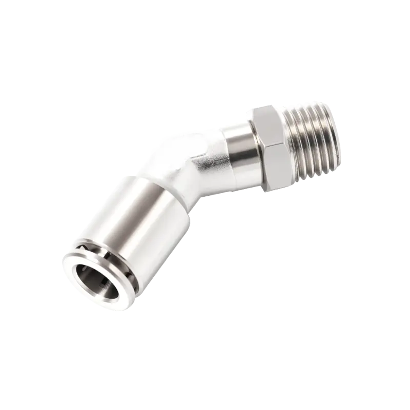 ODM PL45°-45° Elbow push in fittings(360° rotatable thread) Factories, Companies