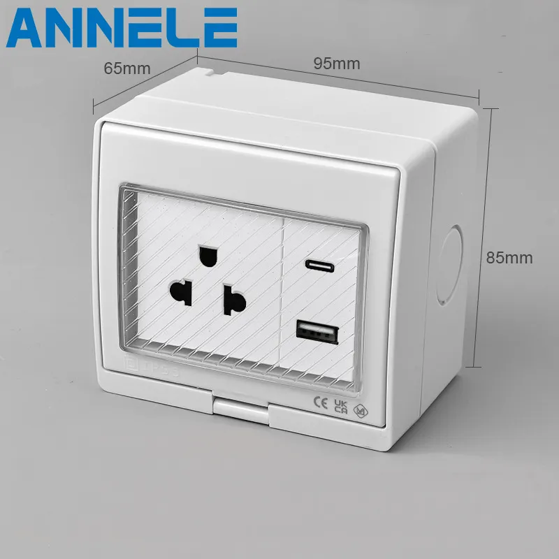 Tomada de Interruptor à Prova de Tempo 20W Unidade de Carregador USB+Typec