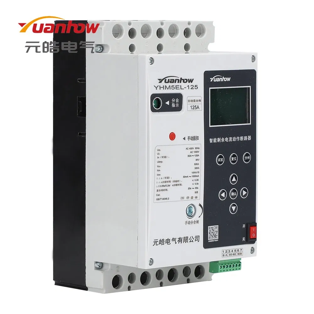 Inteligente 30mA Disjuntor de Corrente Residual Aéreo ACB 125A Auto Reclose 400V